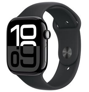 Apple Watch 10 GPS + Cellular 46mm koperta z aluminium (onyks) + pasek sportowy rozmiar M/L (czarny)