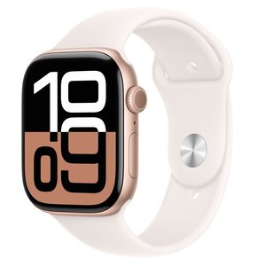Apple Watch 10 GPS + Cellular 46mm koperta z aluminium (różowe złoto) + pasek sportowy rozmiar S/M (łagodny róż)