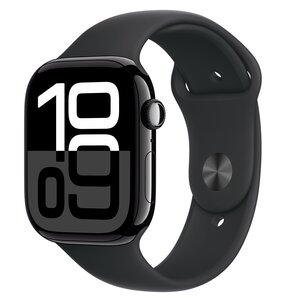 Apple Watch 10 GPS + Cellular 42mm koperta z aluminium (onyks) + pasek sportowy rozmiar S/M (czarny)