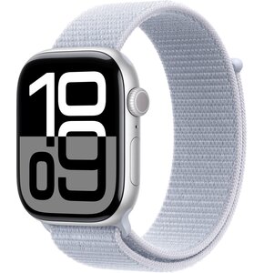 Apple Watch 10 GPS 42mm koperta z aluminium (srebrny) + opaska sportowa (błękitny obłok)