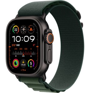 Apple Watch Ultra 2 GPS + Cellular 49mm koperta tytanowa (czarny) + opaska Alpine S (ciemnozielony)