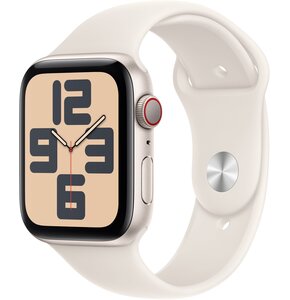Apple Watch SE 2gen GPS + Cellular 44mm koperta z aluminium (księżycowa poświata) + pasek sportowy rozmiar S/M (księżycowa poświata) 2024