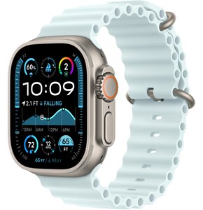 Pasek do Apple Watch (44/45/46/49mm) Mroźny błękit (Tytan naturalny)