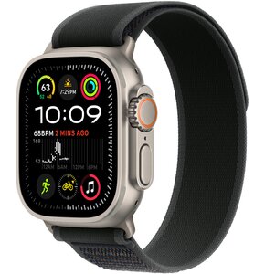 Pasek do Apple Watch (44/45/46/49mm) S/M Czarny (Tytan naturalny)