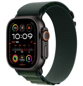 Pasek do Apple Watch (44/45/46/49mm) M Ciemnozielony (Tytan czarny)