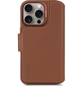 Etui DECODED Leather Detachable Wallet MagSafe do Apple iPhone 16 Pro Brązowy