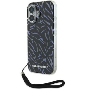 Etui KARL LAGERFELD Zebra with Cord do Apple iPhone 16 Fioletowy
