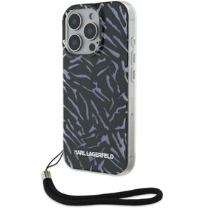 Etui KARL LAGERFELD Zebra with Cord do Apple iPhone 16 Pro Max Fioletowy