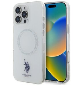 Etui US POLO ASSN IML Ring MagSafe do Apple iPhone 16 Pro Max Biały