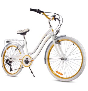 Rower młodzieżowy SUN BABY Heart Bike 24 cale dla dziewczynki Biało-złoty