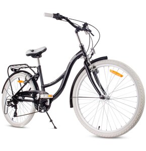 Rower młodzieżowy SUN BABY Flower Bike 24 cali dla dziewczynki Czarny