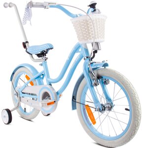Rower dziecięcy SUN BABY Heart Bike 16 cali dla dziewczynki Błękitny