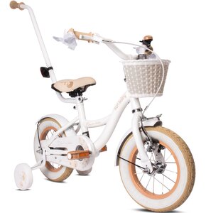 Rower dziecięcy SUN BABY Flower Bike 12 cali dla dziewczynki Biało-beżowy