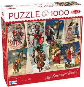 Puzzle TACTIC Vintage Christmas Cards 59223 (1000 elementów)