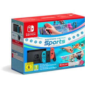 Konsola NINTENDO Switch Neon + Nintendo Switch Sports Gra NINTENDO SWITCH + NINTENDO Switch Online 12 miesięcy
