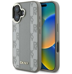 Etui DKNY Checkered Pattern Magsafe do Apple iPhone 16 Beżowy