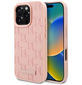 Etui KARL LAGERFELD Hot Stamp MagSafe do Apple iPhone 16 Pro Max Różowy