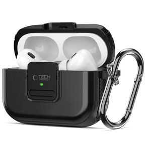 Etui na słuchawki TECH-PROTECT Defender Hook do Apple Airpods Pro 1/2 Czarny