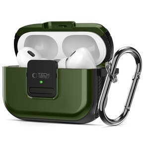 Etui na słuchawki TECH-PROTECT Defender Hook do Apple Airpods Pro 1/2 Zielony
