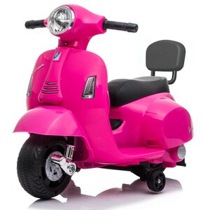 Motorek elektryczny SUN BABY Scooter Vespa z oparciem Fuksja