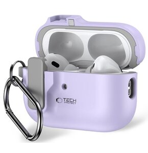 Etui na słuchawki TECH-PROTECT Slim Hook do Apple Airpods Pro 1/2 Lawendowy