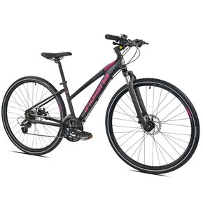 Rower crossowy INDIANA X-Cross 2.0 D17 damski Czarno-różowy