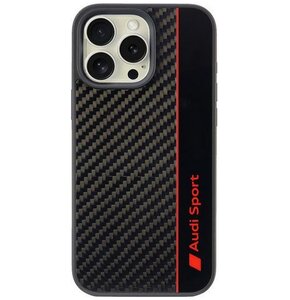 Etui AUDI Carbon Fiber Stripe do Apple iPhone 16 Pro Max Czarny