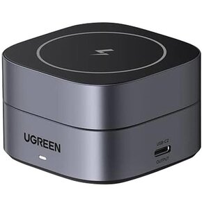 Ładowarka indukcyjna UGREEN W256 QI 2w1 do Apple iPhone AirPods 20W Czarny + Kabel USB-C - USB-C 1m Czarny