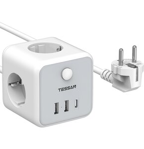 Listwa zasilająca TESSAN TS-301-C-GR
