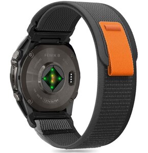 Pasek TECH-PROTECT Nylon do Garmin Fenix 5X/5X Plus/6X/6X Pro/7X/8 (51 mm) Czarno-pomarańczowy