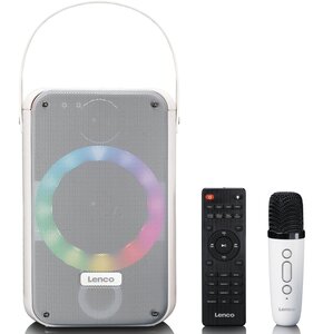 Power audio LENCO BTC-060WH Mikrofon Karaoke Biały