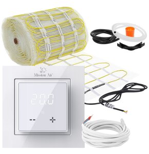 Mata grzewcza pod płytki MISSION AIR PTC MA-160W/m2 4m² (8mb x 50cm) + regulator Aries LCD Biały