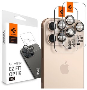 Nakładka na obiektyw SPIGEN Optik Pro Glas.Tr ”Ez Fit” do Apple iPhone 16 Pro/16 Pro Max Tytan Pustynny
