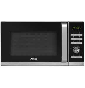 Kuchenka mikrofalowa AMICA AMGF23E1GS 900W średnica 27 cm pojemność 23L MultiWave System Srebrno-czarny