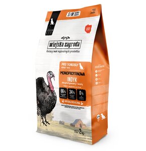 Karma dla psa WIEJSKA ZAGRODA Indyk S/M 2 kg