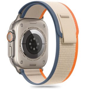 Pasek TECH-PROTECT Nylon Stripe do Apple Watch 6/7/8/9/10/SE/Ultra 1/2 (44/45/46/49mm) Beżowo-pomarańczowy