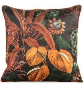 Poszewka EUROFIRANY Velvet 104 45 x 45 cm Czarno-pomarańczowy