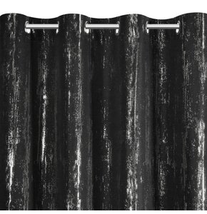 Zasłona EUROFIRANY Libi 140 x 250 cm Czarno-srebrny