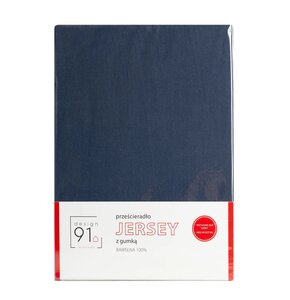Prześcieradło EUROFIRANY Design 91 393158 Jersey 180 x 200 cm Granatowy