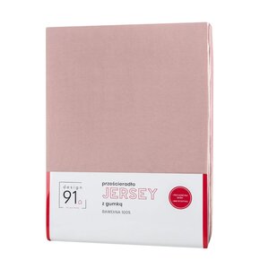 Prześcieradło EUROFIRANY Design 91 397104 Jersey 180 x 200 cm Pudrowy róż