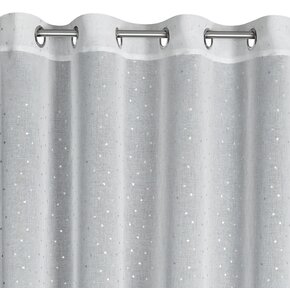Firana gotowa EUROFIRANY Gina 140 x 250 cm Biało-srebrny