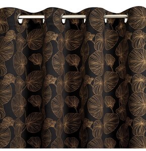 Zasłona EUROFIRANY Marigold 140 x 250 cm Czarno-złoty