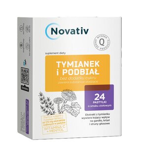 Suplement diety NOVATIV Tymianek i Podbiał (24 pastylki)