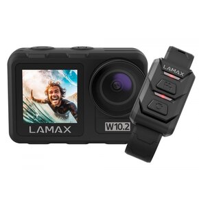 Kamera sportowa LAMAX W10.2 4K/60FPS, dwa wyświetlacze, MAXsmooth 2.0, wodoszczelna do 12m bez etui, Wi-Fi