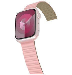 Pasek ARAREE Silicone Link do Apple Watch 2/3/4/5/6/7/8/9/10/SE/SE 2/SE 2022 (42/44/45/49mm) Różowo-zielony