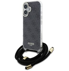 Etui GUESS Crossbody Cord 4G Print do Apple iPhone 16 Czarny