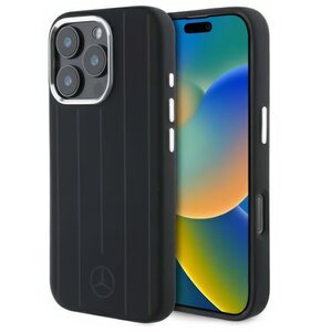 Etui MERCEDES Silicone Vertical Tonal Stripes MagSafe do Apple iPhone 16 Pro Max Czarny