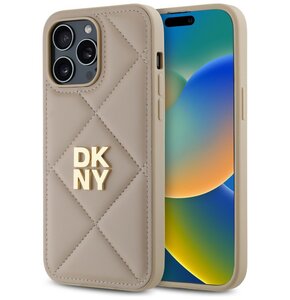 Etui DKNY Quilted Stack Logo do Apple iPhone 14 Pro Beżowy