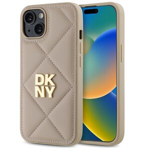 Etui DKNY Quilted Stack Logo do Apple iPhone 14 Beżowy