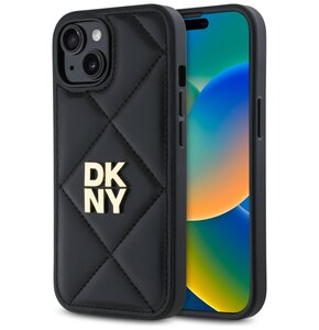 Etui DKNY Quilted Stack Logo do Apple iPhone 15 Plus Czarny
